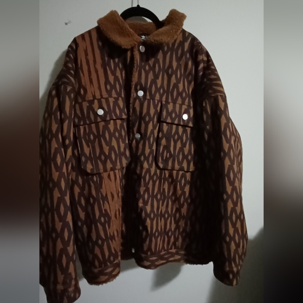 Adidas Brown and Black Patterned Jacket